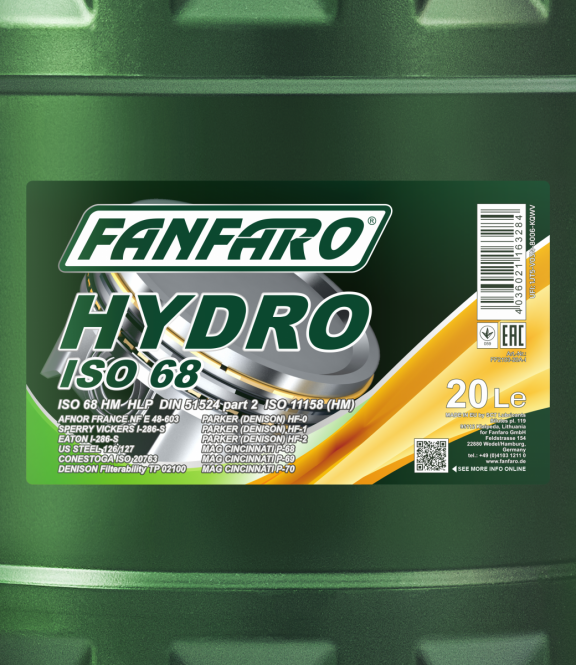 FF Hydro ISO 68 Longlife, 20 liters