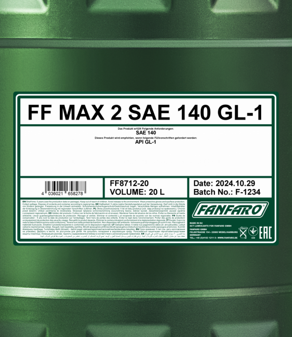 FF MAX 2 SAE 140 GL-1